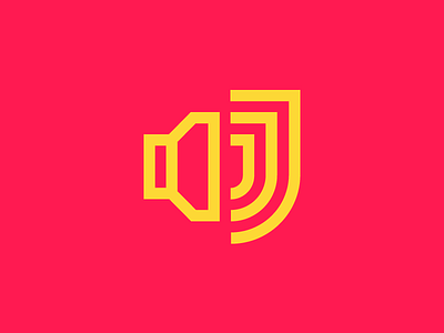 J + Music branding logo logo challenge logo design loud music negative space sound speaker