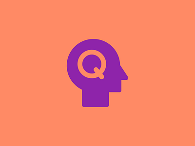 Q + Psychology brain branding clean logo logo challenge logo design minimal negative space psychology