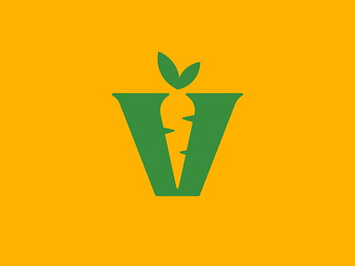 V + Agriculture agriculture branding carrot clean farming health logo logo challenge logo design minimal monogram negative space vegan vegetables vegetarian