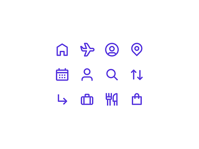 Icons for an airline app I’m working on ✈️ app branding clean icon set icons minimal minimalism mobile ui ux