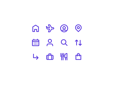 Icons for an airline app I’m working on ✈️