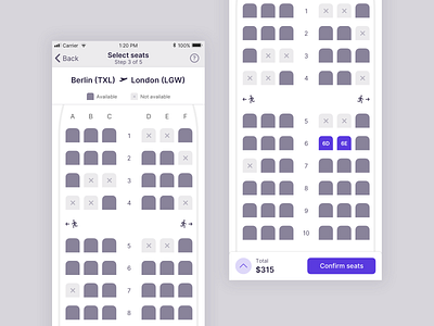 Seat selection 💺