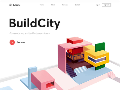 Landing Page - BuildCity animation colors design illustration landing minimal ui ux web website