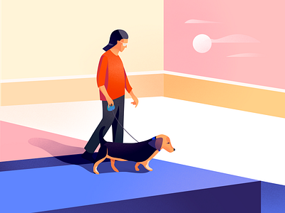 illustration - Subconscious walk clean colors design illustration minimal walk