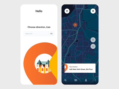 Mobile App - RoadMap clean colors design illustration map minimal mobile ui ux