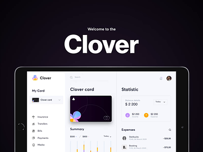 Web app - Clover animation app branding clean colors minimal project ui ux web website