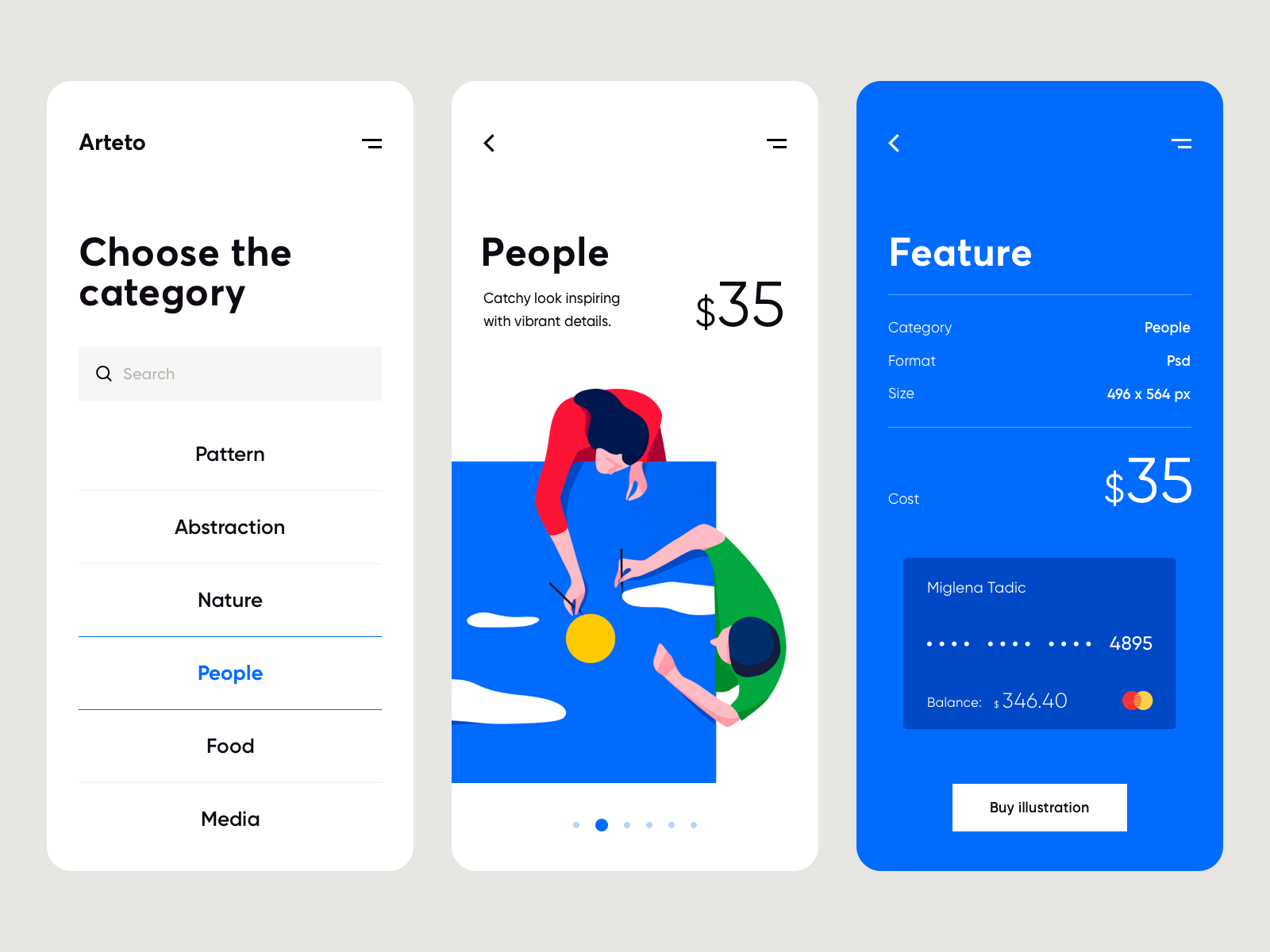 Mobile app - Arteto by Outcrowd on Dribbble