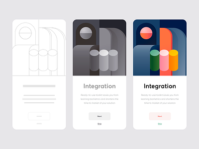 Onboarding process - Mobile app app clean colors design illustration minimal mobile onboarding process ui ux