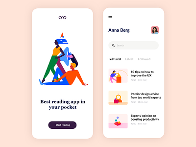 Mobile app - Chapter app clean colors design illustration minimal mobile ui ux