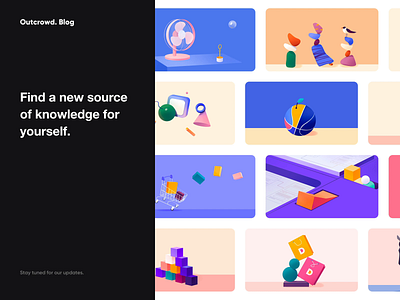 Outcrowd. Blog animation app article blog clean colors design illustration minimal ui ux