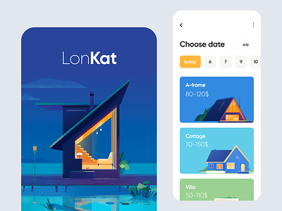 Mobile application - LonKat clean colors illustration minimal mobile mobile app mobile design ui ux