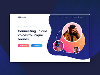 Website Design - Podcorn animation illustration landing landing design landing page landing page design landingpage minimal ui ux web web design webdesign website website design