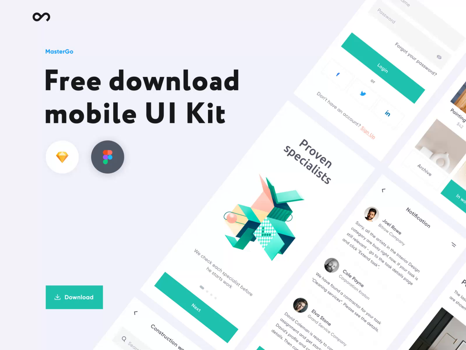 free-mobile-ui-kit-outcrowd-by-outcrowd-on-dribbble