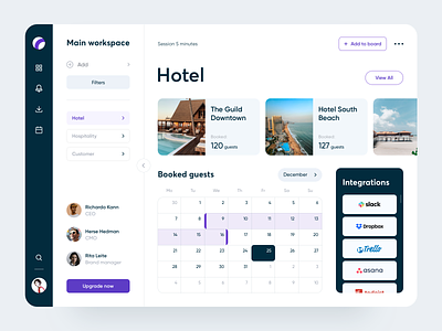 Guide - Dashboard clean crm crm dashboard crm software dashboard hotel hotel app minimal ui uiux ux uxdesign web web app webdesign