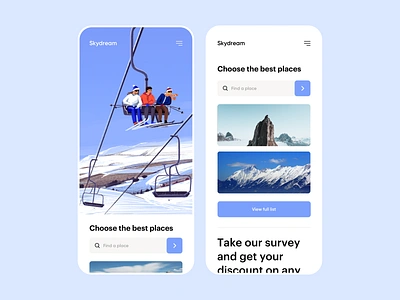 SkyDream - Mobile Responsive Design app clean colors illustration illustrator minimal mobile mobile ui mobiledesign responsive responsive design ui uiux ux