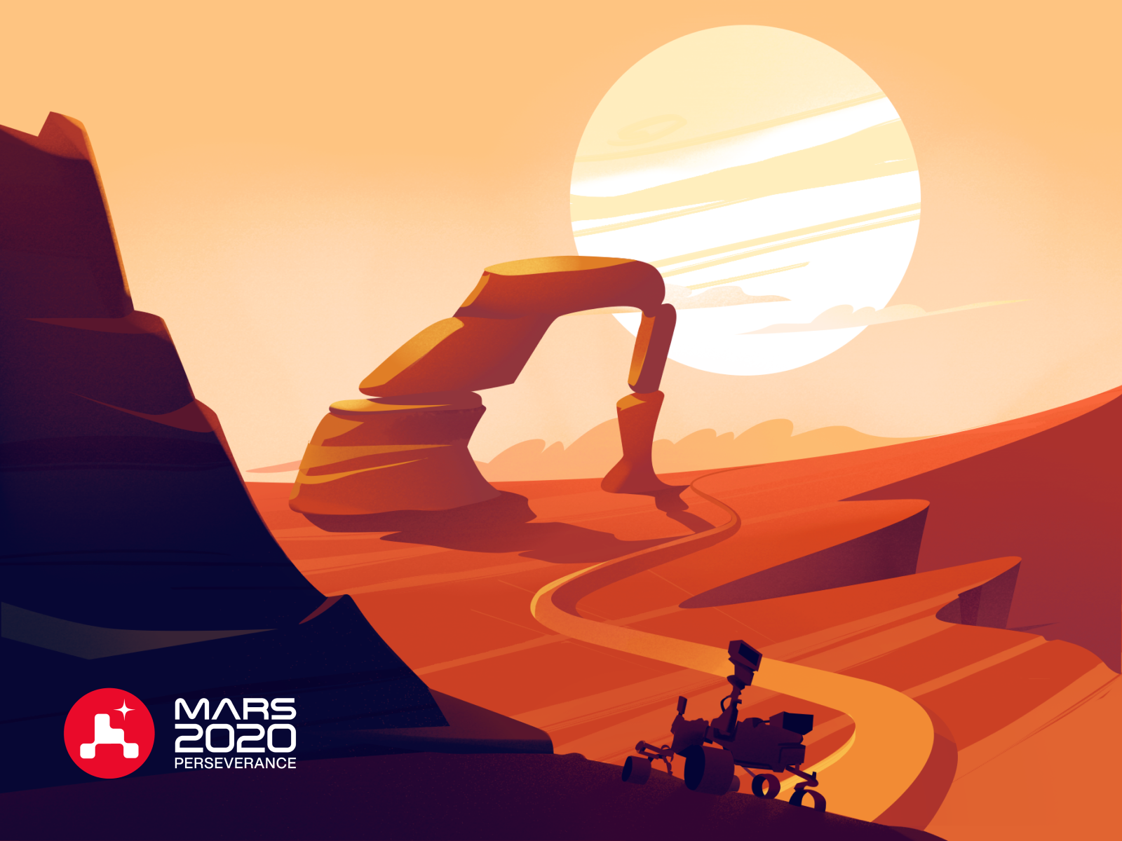 H mars. Mars illustration.