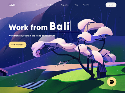C&B - Web Design for Remote Work aftereffects animated text animation color colors design illustration illustrator landing page motion remote work spring ui ux web web design