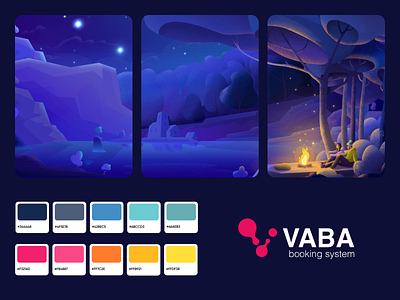 VABA - Illustrations and Web App Design booking branding color palette colors illustrations illustrator logo logodesign service app ui web app web design web designer web platform
