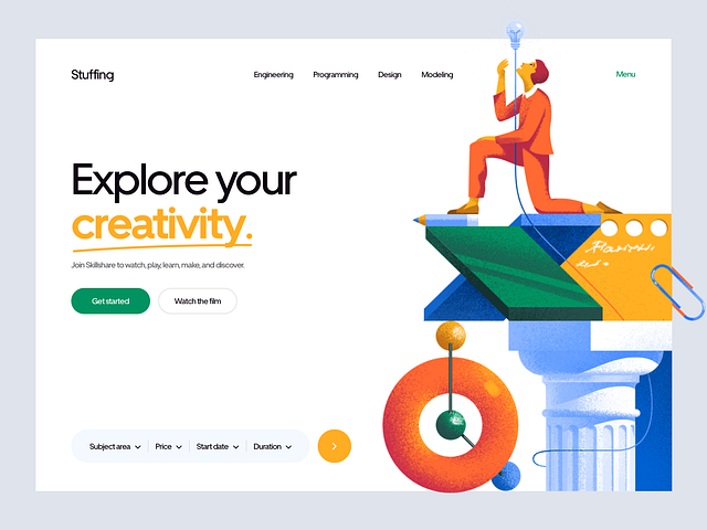 Stuffing - Landing Page Design by Outcrowd on Dribbble