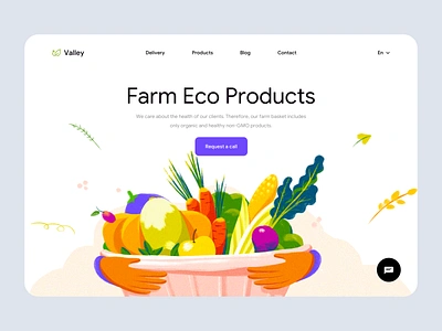 Valley - Web Design for Eco Products clean colors eco eco food illustration illustrator landing landing design landing page minimal online shop ui uidesign ux web web design website