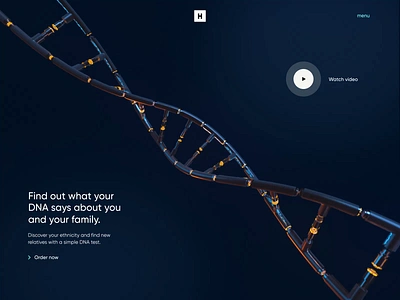 DNA Test - Web Design, 3D and Motion 3d 3d animation 3d art 3d modeling animation colors dna dna test interaction interaction animation landing landing page motion neon ui ux web design website