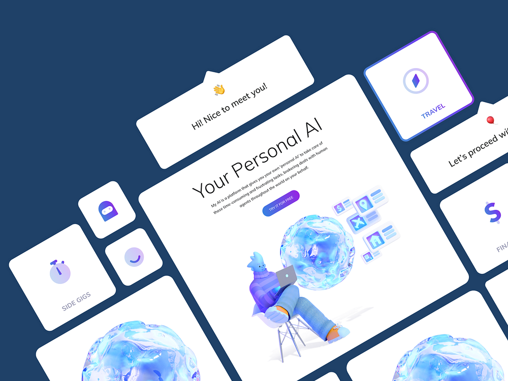 My AI - UI/UX Design for AI assistant by Outcrowd on Dribbble