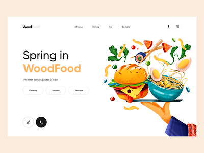 WoodFood - Web Design with Illustration