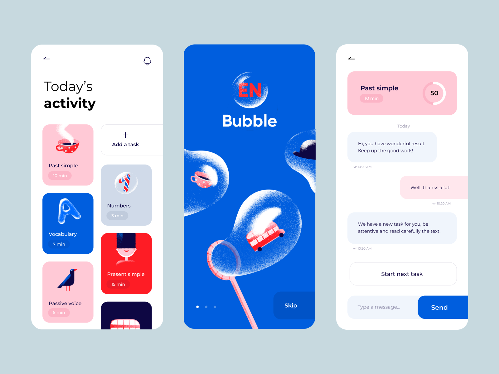 Bubble Mobile App Design by Outcrowd on Dribbble