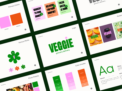 Veggie - Brand Identity for Vegetable Delivery brand brand book brand design brand guideline brand identity branding colors delivery graphic design green guideline logo logo design ui vegetable