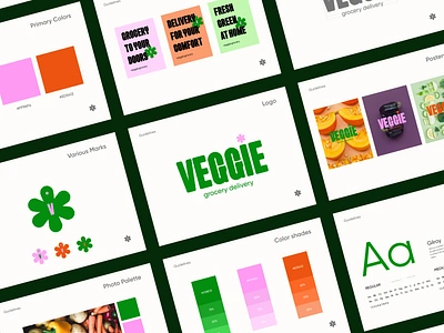 Veggie - Brand Identity for Vegetable Delivery brand brand book brand design brand guideline brand identity branding colors delivery graphic design green guideline logo logo design ui vegetable