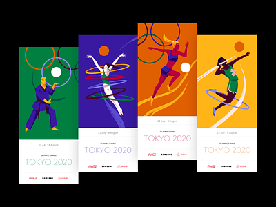 Olympic Games Tokyo - Tickets Design with Illustrations