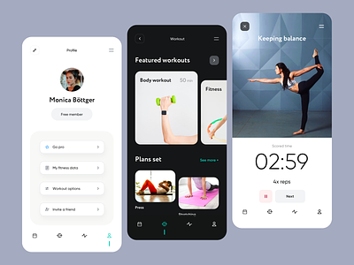 Balance - Mobile App Design for Fitness clean fitness fitness app minimal mobile mobile app mobile design sport ui ui design ux ux design workout app workouts