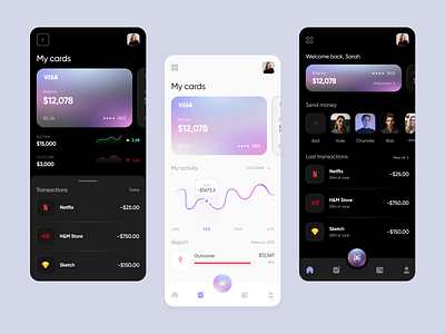 Keep - Mobile Design for Banking App bank banking app clean dashboard dashboard design minimal mobile mobile app mobile design mobile trends online banking ui ui design