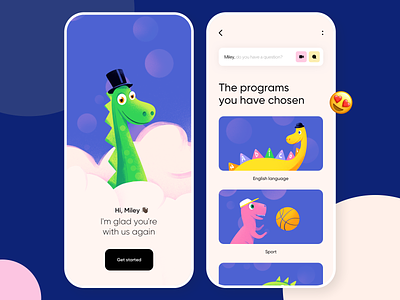 Drago - Mobile App Courses for Children app bright colors elearning illustration illustrator kids app kids illustration mobile mobile app mobile design online education ui ui design