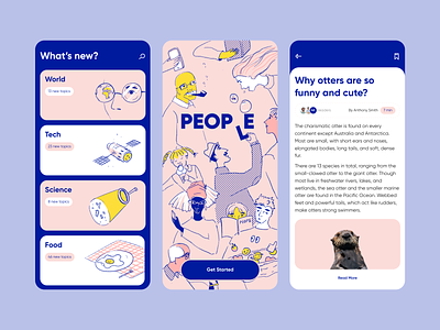 People - Mobile App Design with Illustrations