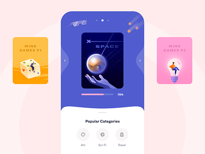 Mind Games - Mobile App with Illustrations
