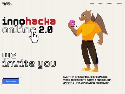 HACKA HACKA - Web & Mobile Design for Hackathon animation colors hackathon illustration lego modern design motion online education pixel design pixel illustration platform responsive ui ux web app web design