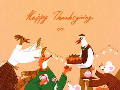 Happy Thanksgiving Day autumn autumnillustration card colors illustration illustrator thanksgiving thanksgivingday ui
