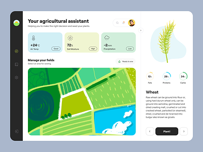 Farm - Dashboard Design for Agricultural App agriculture colors dashboard dashboard design dashboard ui farm illustration ui ux ux dashboard ux desgin ux interface web web design