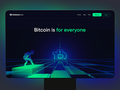 Satsback - Web Design for Bitcoin Cash Back Service bitcoin bitcoin service cash back clean colors cryptocurrency fin tech gradient green illustration redesign service ui ui design ux web design web site