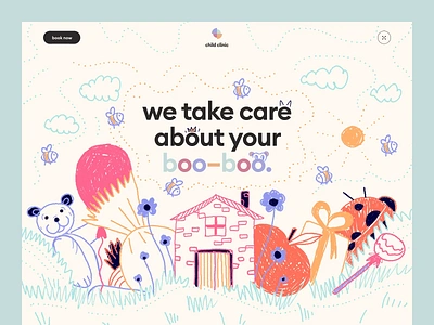 Child Clinic - Web Design with Illustrations animation child child clinic clinic colors illustration illustrator kids landing landing page medicine motion motion graphics ui design uiux web web design