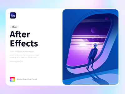 Adobe After Effects - Launch Screen Illustration adobe adobe after effects after effects clean colors illustration illustrator launch launch screen minimal onboarding ui