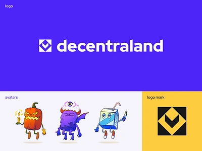 Decentraland - Brand Identity for NFT Games avatar brand brand design brand identity branding colors identity logo logo design marketplace nft nft avatar nft game ui