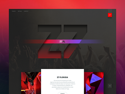 Z7 Night Festival button club color dance design magenta night red shadow typography web