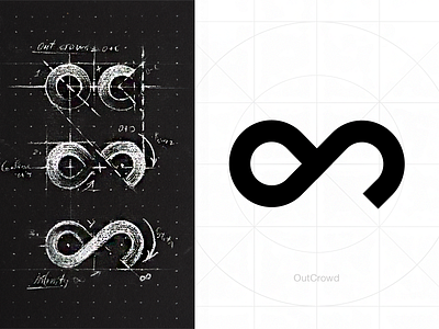 Outcrowd logo black clean hand drawing logo logotype sketch
