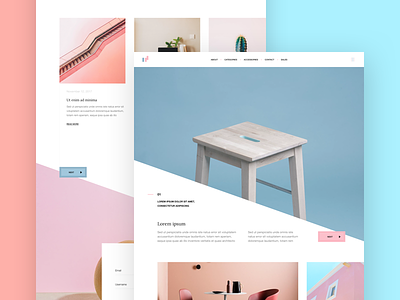 Interior studio website blue clean house minimal pale pink room website