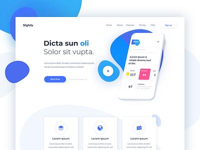 Slightly - Landing Page experience landing one page soft ui ux