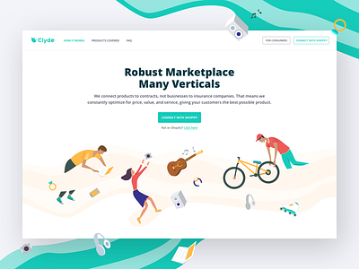 Clyde - Landing Page clean design illustration landing minimal one page ui ux web