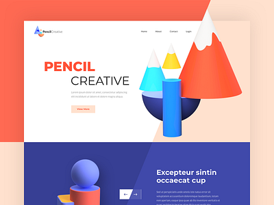 PencilCreative - Landing Page clean colors design landing one page ui ux web website