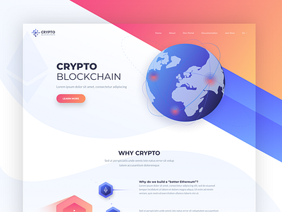 Crypto - Landing Page clean colors crypto design landing one page ui ux web
